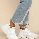Zapatillas altas con cordones en la parte delantera, zapatillas deportivas de color blanco con cordones de color solido para mujer