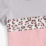 Bebe Camiseta con estampado de leopardo de color combinado