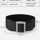 Cinturon con perla artificial & con diseno de diamante de imitacion
