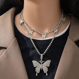 ROMWE Collar con colgante moda diamante con cadena brillante cinco puntas con estrella 2