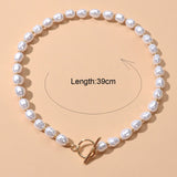 1 pieza de joyeria Retro, cadena de cuentas blancas, Collar con cuentas de perlas de imitacion, accesorios para el cuello de mujer, joyeria de fiesta diaria