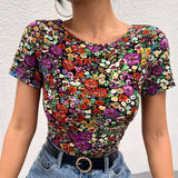 Camiseta floral girante trasero