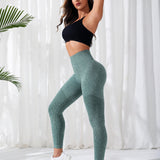 Leggings de yoga, mallas atleticas con control de abdomen y gluteos de punto Marled