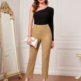 Modely Pantalones unicolor de talle alto