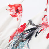 Simplee Vestido de tirantes con estampado floral de espalda abierta con tira cruzada de muslo con abertura