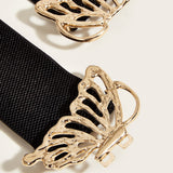 Elegante cinturon elastico con decoracion de mariposas Y2K para abrigos y vestidos