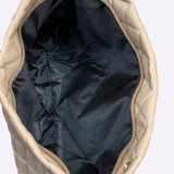 Bolso grande de hombro con decoracion de perlas de imitacion y corona acolchada, bolso de cuero para mujer, bolsos grandes con asa superior, bolso de compras (blanco)