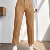 PETITE Pantalones de talle alto con costura detalle crop