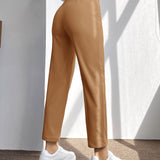 PETITE Pantalones de talle alto con costura detalle crop