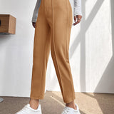 PETITE Pantalones de talle alto con costura detalle crop