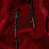 ROMWE Goth 1 pieza Pendientes largos moda aleacion de zinc decoracion cruzada para mujeres para decoracion diaria