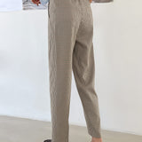 DAZY Pantalones con estampado de guingan con bolsillo oblicuo