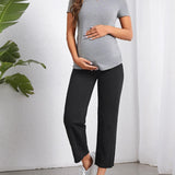 Maternidad Jeans de cintura ancha bajo crudo