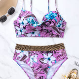 Swim Vcay Vestido de baño bikini push up floral girante con diseno de puntada