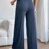 PETITE Pantalones de pierna ancha unicolor tejido de canale