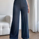 PETITE Pantalones de pierna ancha unicolor tejido de canale