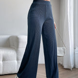 PETITE Pantalones de pierna ancha unicolor tejido de canale