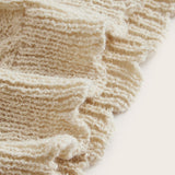 Kawaii Sueter de hombros descubiertos amarre en manga tejido de cable
