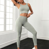 Yoga Trendy Brasier deportivo inconsutil con estiramiento alto con leggings