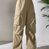 PETITE Pantalones cargo con bolsillo lateral con solapa bajo con cordon