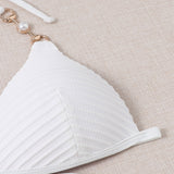 Swim Basics Top bikini triángulo vinculado con aro halter