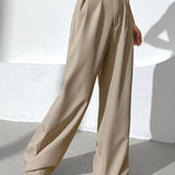 EZwear Pantalones de dos tonos con diseno de fruncido