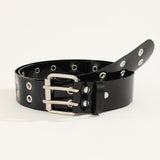 1 pieza cinturon combinable a la moda transparente con orificio de ventilacion de doble fila para mujer