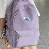 Nueva mochila de color solido, informal y sencilla, japonesa y coreana, de gran capacidad