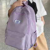 Nueva mochila de color solido, informal y sencilla, japonesa y coreana, de gran capacidad