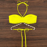 Top bikini halter vinculado con cadena