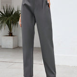 Tall Pantalones unicolor de talle alto con cremallera