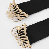 1 pieza Y2K Cinturon de vestir con hebilla de mariposa elastica para mujer, cinturon solido, adecuado para uso diario
