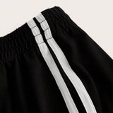 EZwear Shorts de rayas en contraste lado