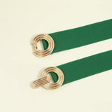 Cinturon elastico informal elastico con hebilla simetrica para mujer, 1 pieza, para decoracion de vestidos