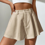 EZwear Shorts de pierna ancha unicolor