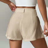 EZwear Shorts de pierna ancha unicolor