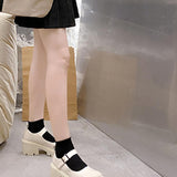Zapatos de suela gruesa estilo Mary Jane para mujer, zapatos de tacon alto franceses, novedad de 2023
