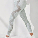 Yoga Trendy Leggings deportivos con estampado de piel de serpiente y cintura ancha