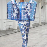 VCAY Camisa con estampado floral de manga murcielago con pantalones