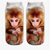 Calcetines tobilleros de mono con estampado