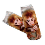 Calcetines tobilleros de mono con estampado