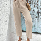 Frenchy Pantalones de Mujer Nudo Liso Casual