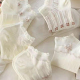 Mujer 5 pares Calcetines tobilleros con patron floral moda para vida diaria