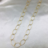Chicas 1 pieza Collar largo plata irregular suave oval con cadena bucle para mujeres senoras