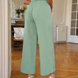 Frenchy Pantalones de pierna ancha unicolor sin cinturon