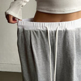 DAZY Pantalones cargo ribete en contraste de cintura con cordon con bolsillo lateral con solapa