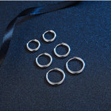 Pendientes de aro de acero inoxidable 316L de 8 mm/10 mm/12 mm/14 mm, hipoalergenicos para hombres y mujeres