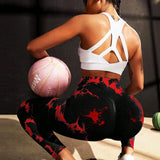 Yoga Trendy Leggings deportivos de tie dye control de barriga