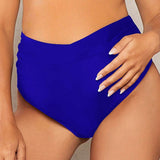 Braguita de bikini premama unicolor con laterales fruncidos y cintura alta