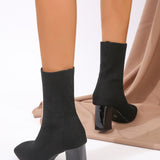 de mujeres minimalista elastico tejido Botas calcetin grueso tacon invierno Botas